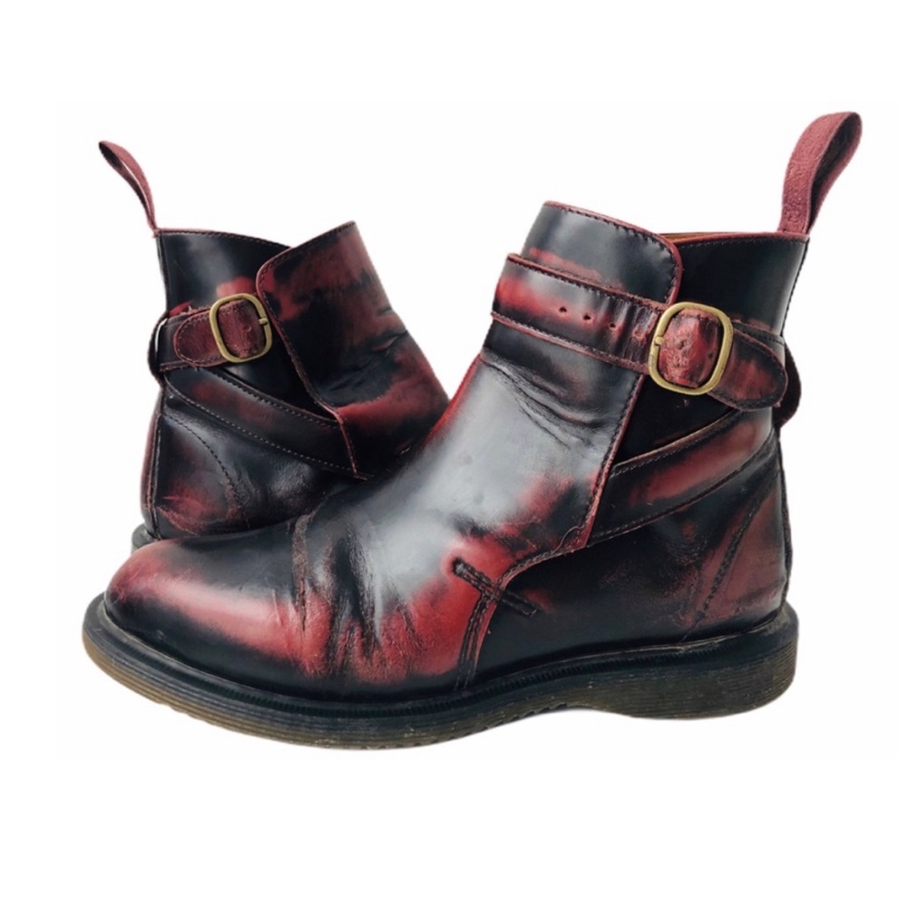 Dr. Martens Tie Dye Teresa Bootie Leather Buckle 6